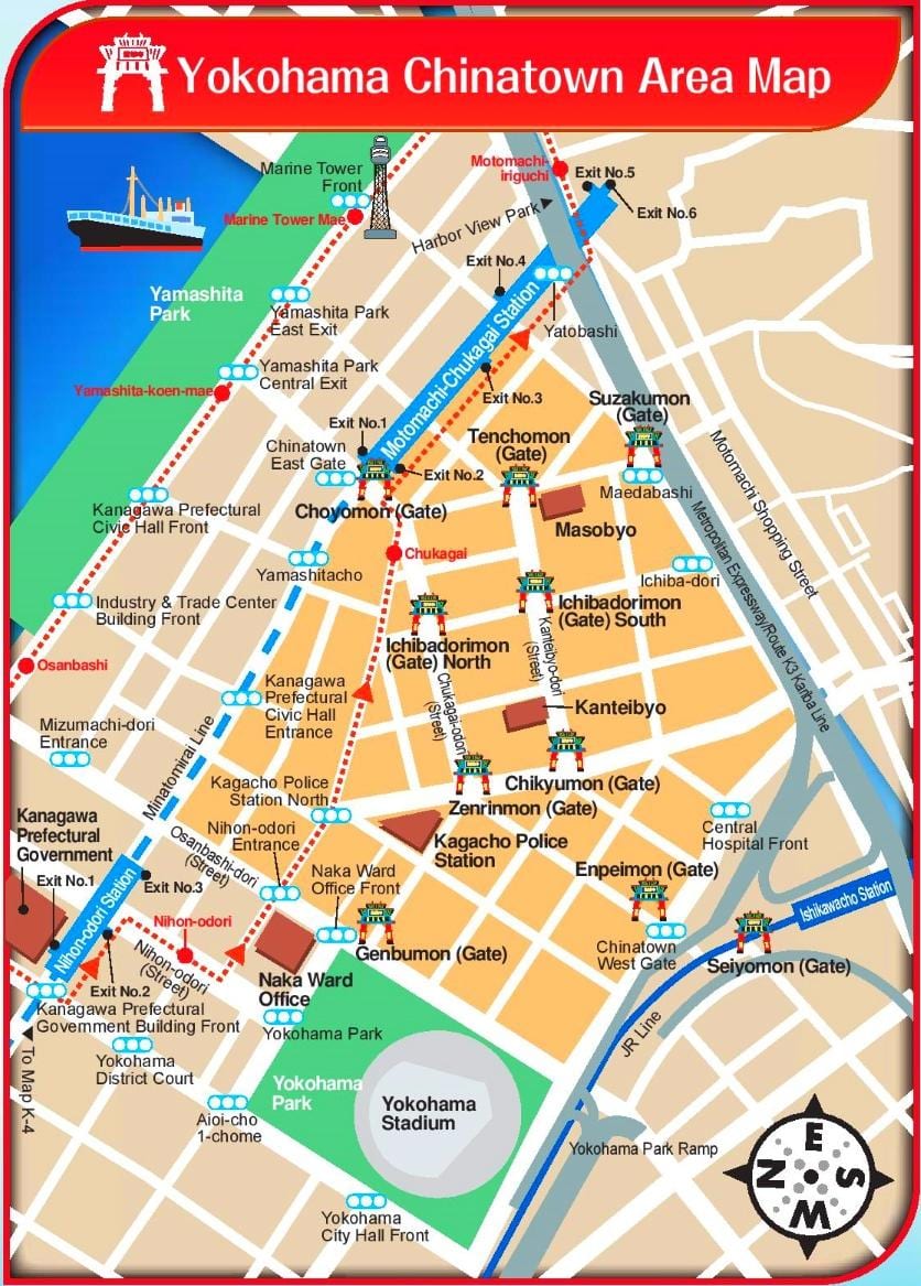 mapa Yokohami i Tokiju