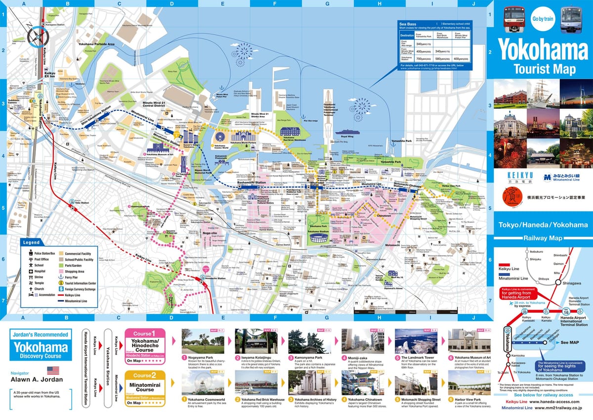 Mapa Yokohami atrakcije