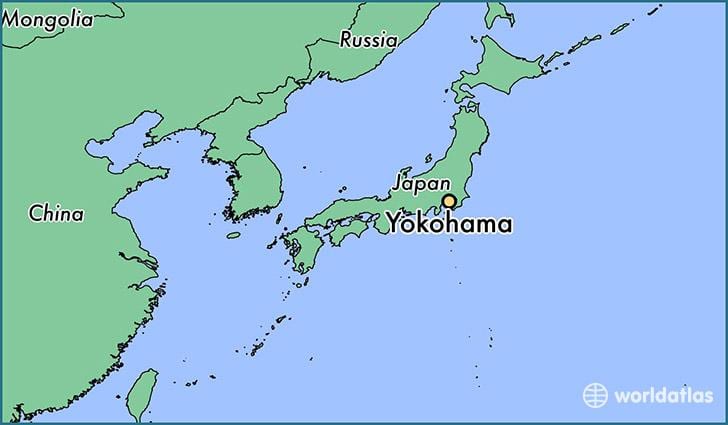 Mapa na Yokohami