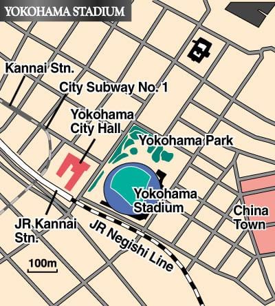 Mapa Yokohami stadion