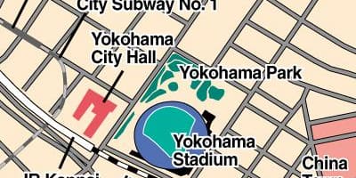 Mapa Yokohami stadion